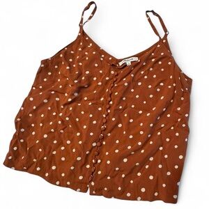 Madewell Burnt Orange Polka Dot Button-Front Cami Top | Size 4